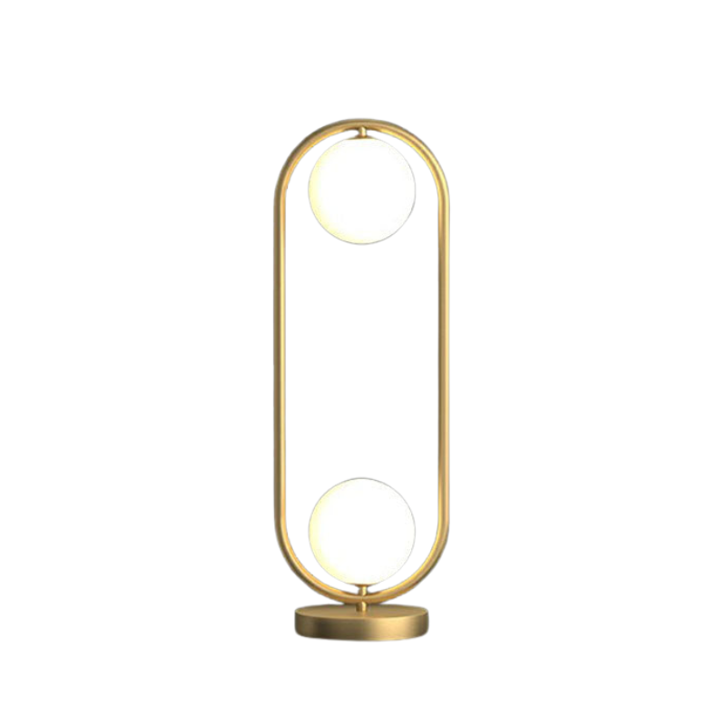 GloLux Duo Tafellamp - Gouden Afwerking met 2 Glazen Bollen