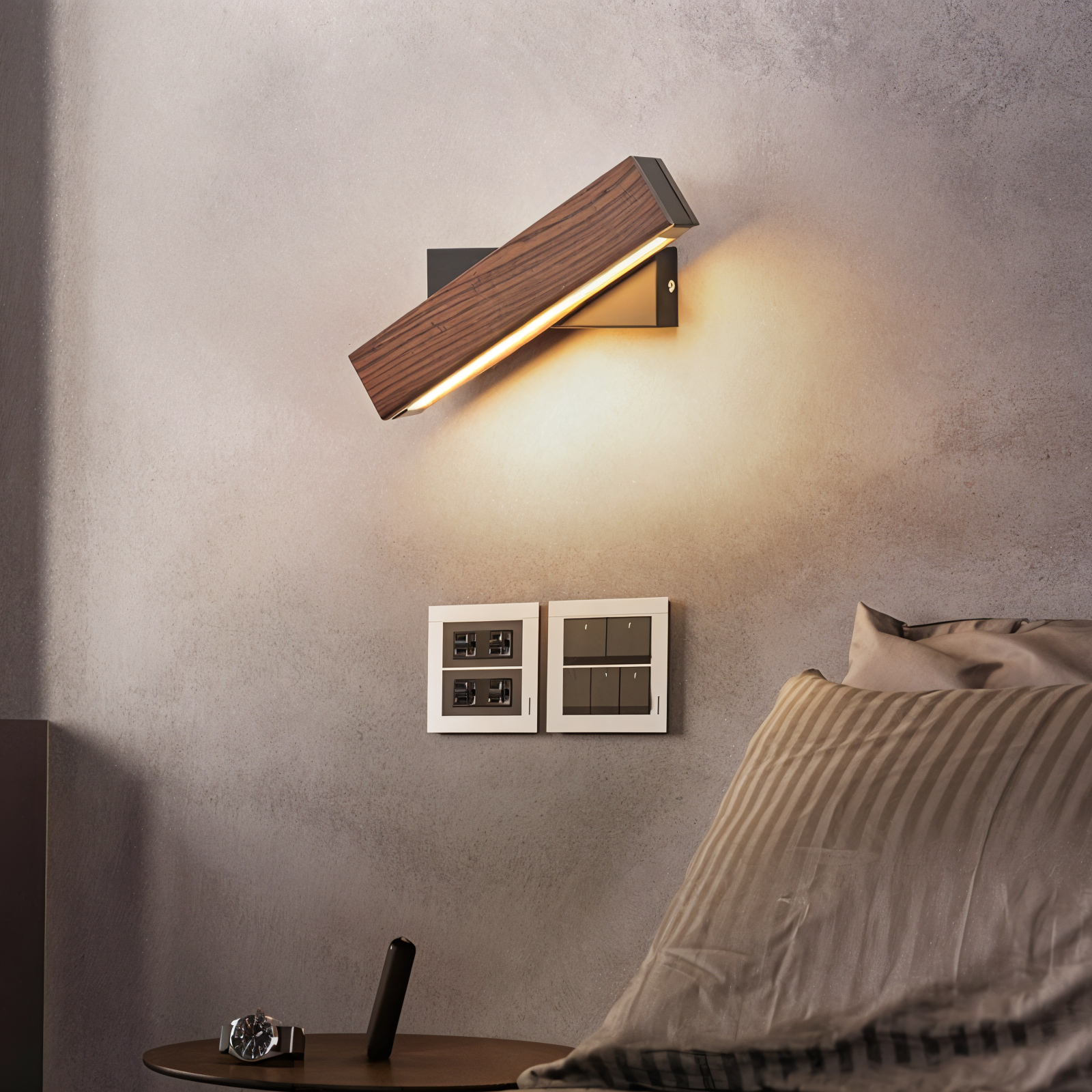 SfeerHout -  360° Draaibare LED Wandlamp