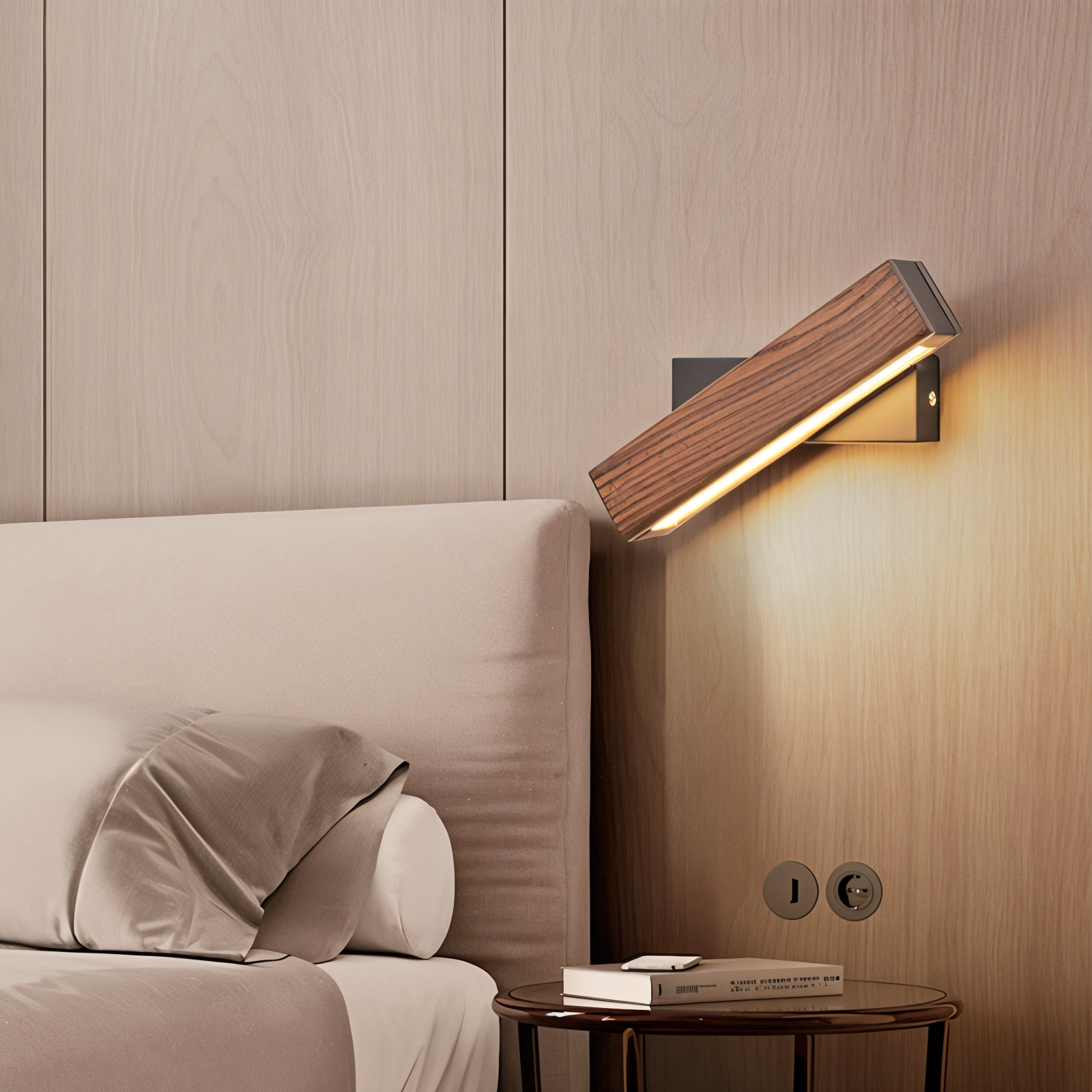 SfeerHout -  360° Draaibare LED Wandlamp