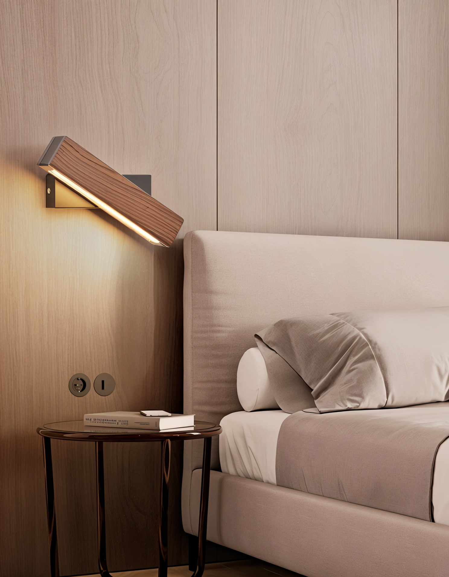 SfeerHout -  360° Draaibare LED Wandlamp