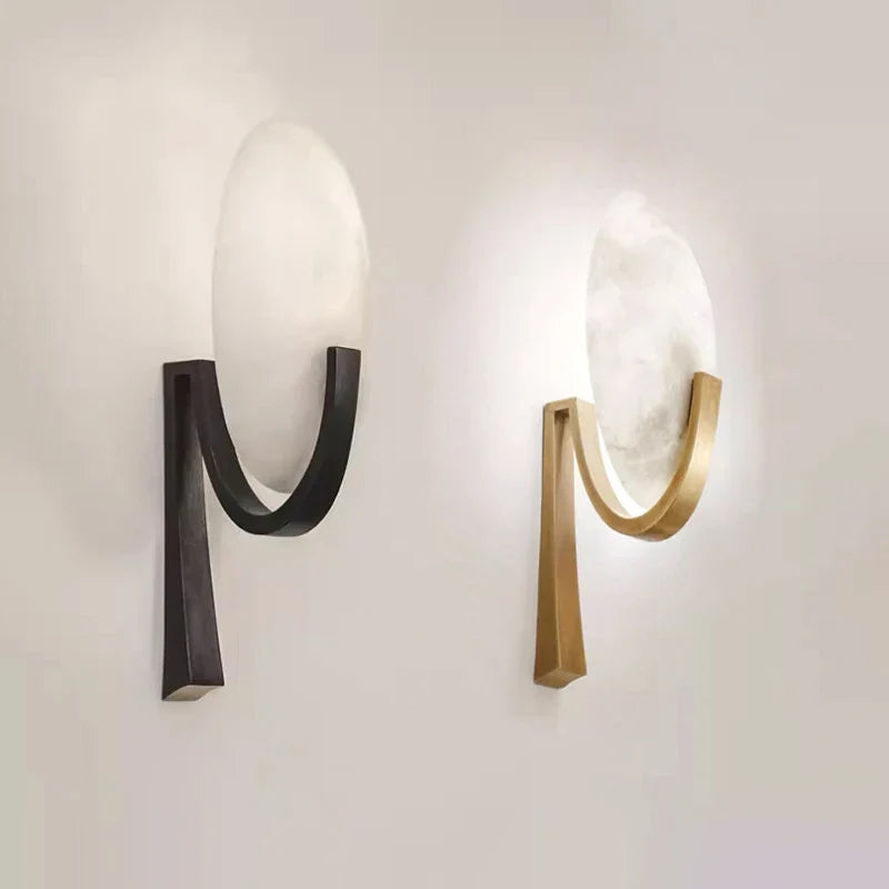 LuxeNord - Moderne Postmoderne Wandlamp van Koper en Marmer met LED Verlichting